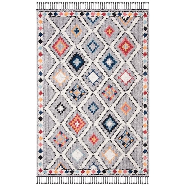 Safavieh 9 x 12 ft. Morocco Rectangle Power Loomed Area RugGrey & Multi Color MRC965F-9 - main